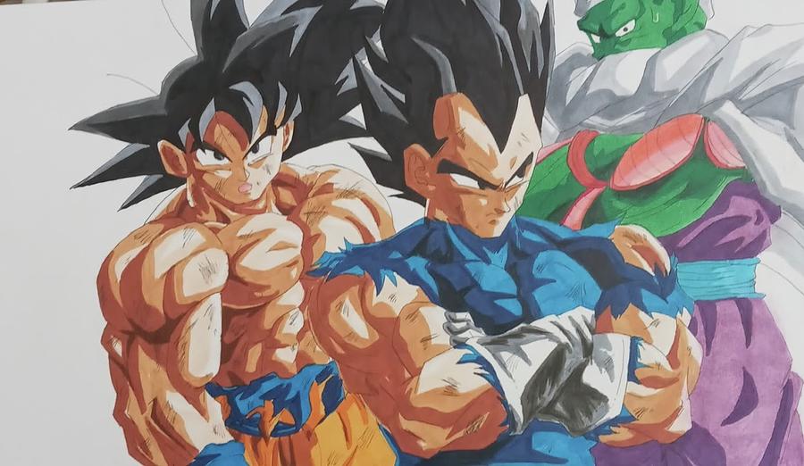 Goku Vegeta and Broly Drawing by Noah Jackson  Pixels