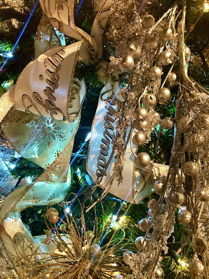 Gold And Blue Christmas Decorations Photograph by Denise Mazzocco ...