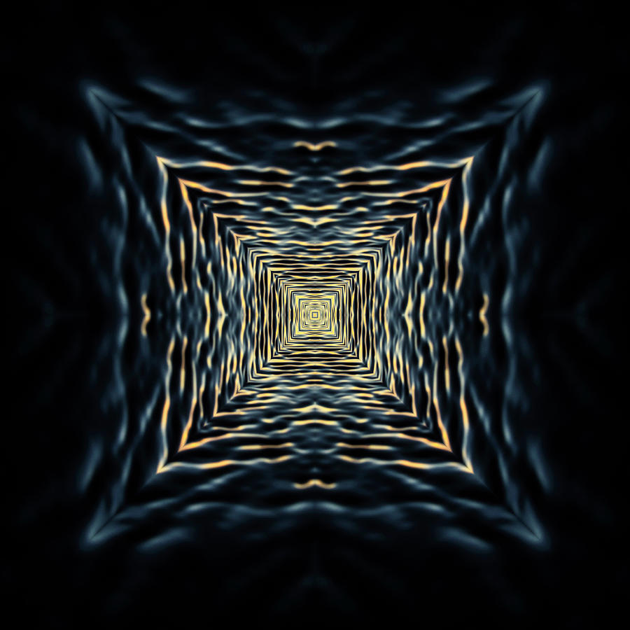 Gold and Blue Tunnel Digital Art by Pelo Blanco Photo