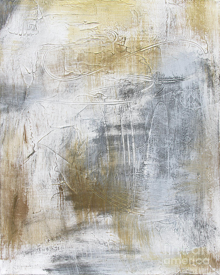 Gold And Grey Textures A4 Painting by Jean Plout - Pixels