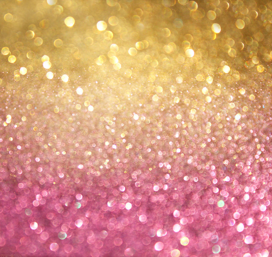 Gold And Pink Abstract Bokeh Lights. Defocused Background Photograph