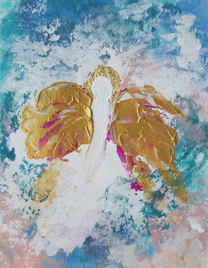 Gold Angel Blessings 1 Painting by Linh Nguyen-Ng