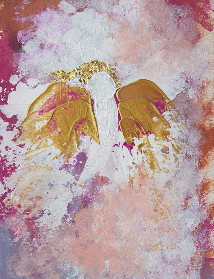 Gold Angel Blessings 2 Painting by Linh Nguyen-Ng