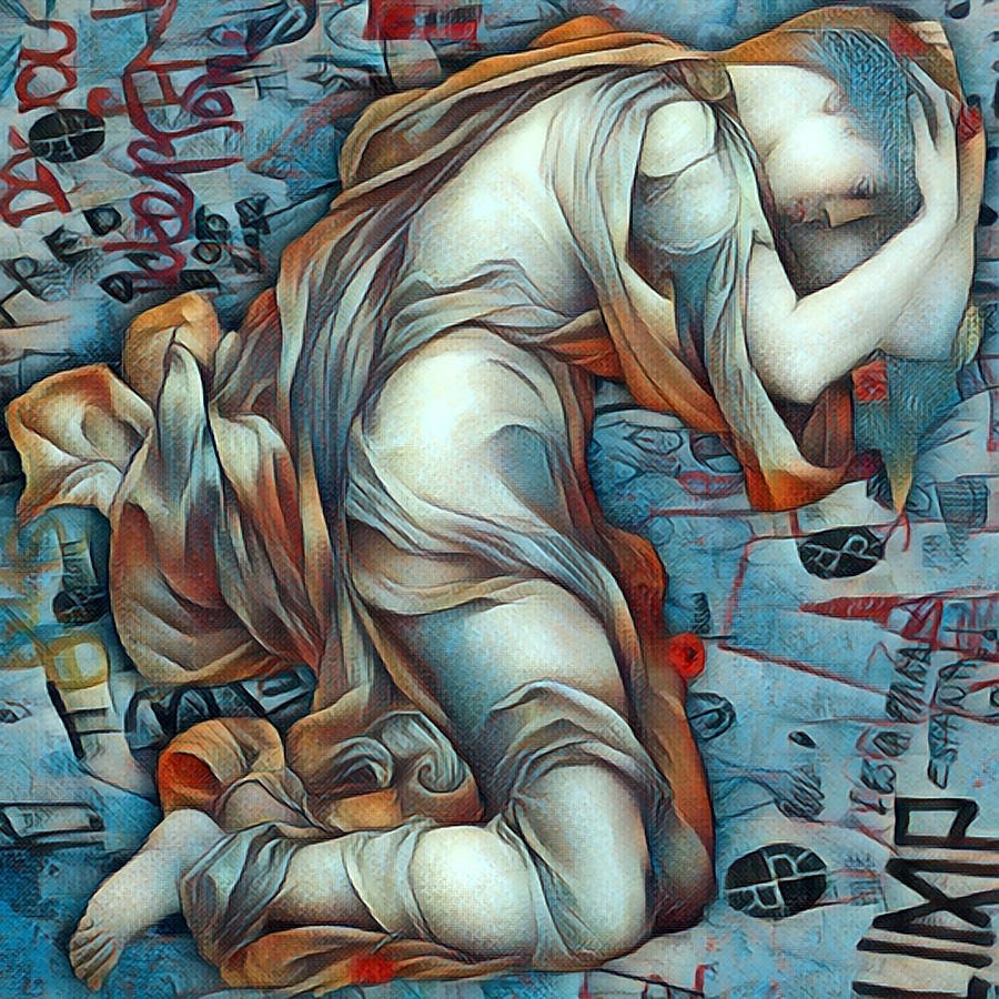 Gold Angel Graffiti 7 Painting by Tony Rubino