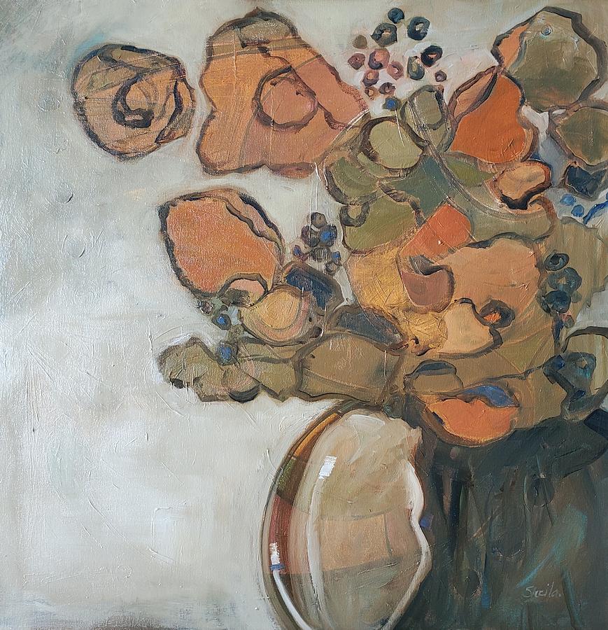 Gold Bouquet Painting by Sheila Romard