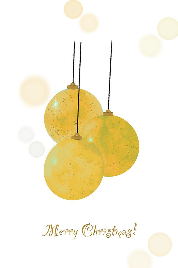 Gold Christmas Ornaments Drawing by Pamela Williams