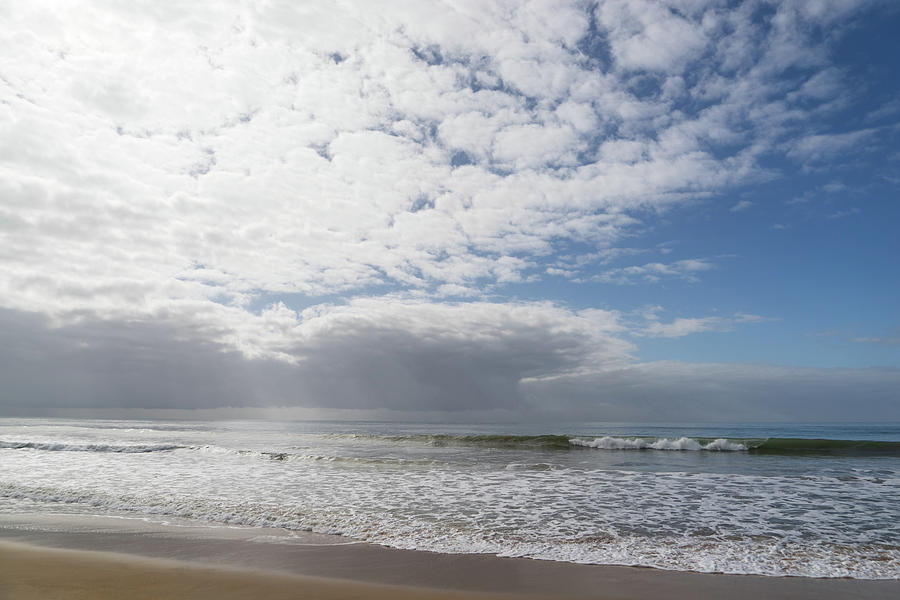 Lacy Photograph - Gold Coast Algarve Classics - Lacy Cloud and Seafoam Patterns at Albufeira Portugal by Georgia Mizuleva