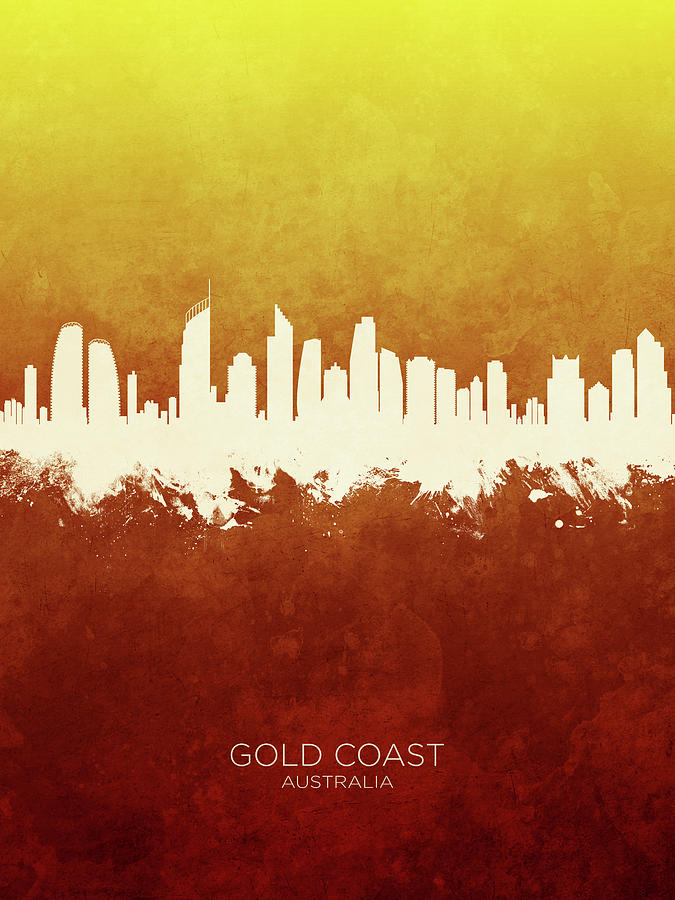 Gold Coast Australia Skyline #94 Digital Art by Michael Tompsett