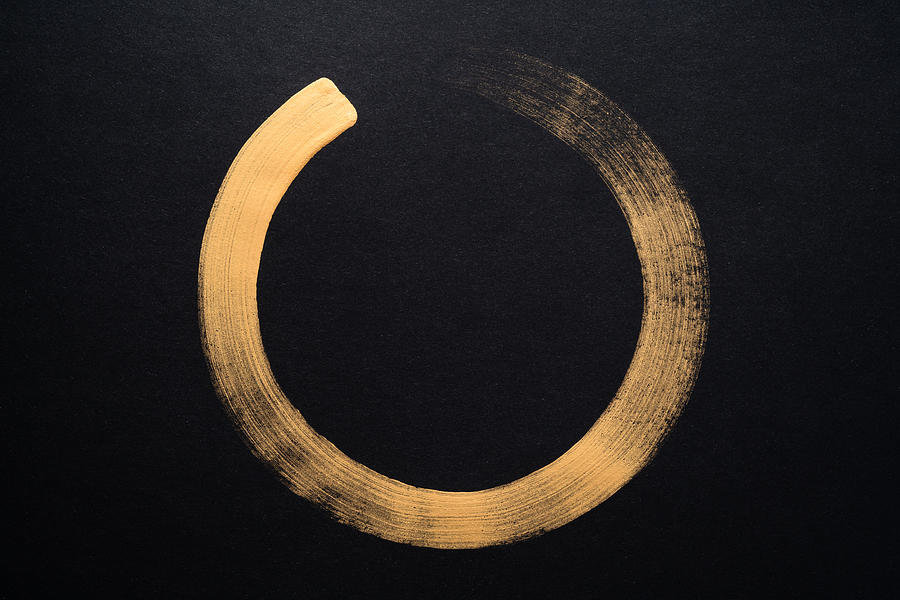 Gold Colored Sumi Circle Photograph by MirageC