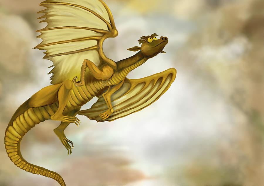 Gold Dragon Painting by Michelle Caldwell - Fine Art America