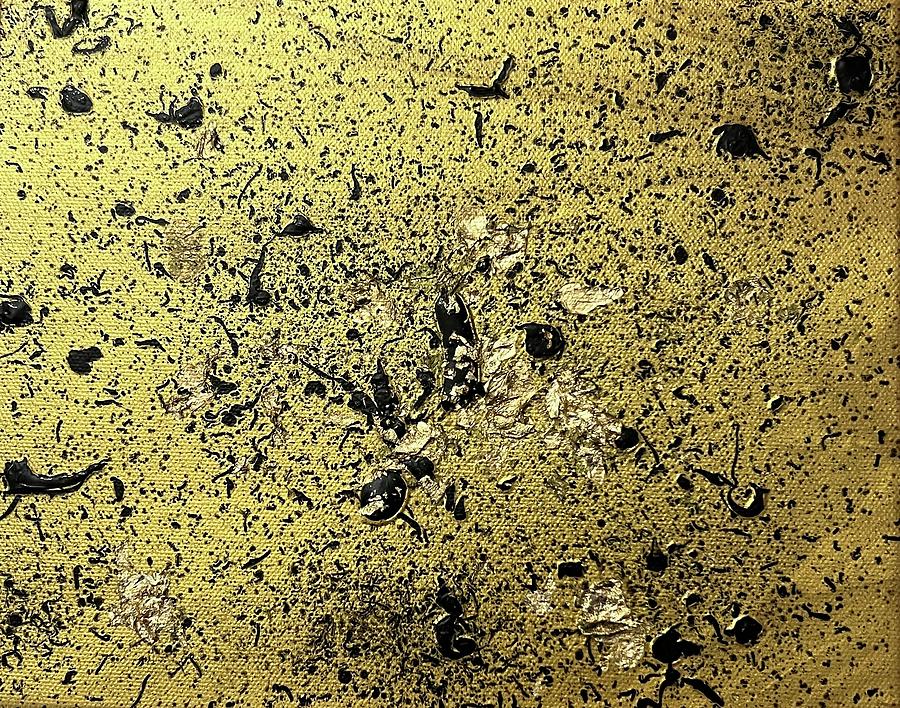 Gold Drip Mixed Media by Kaya Gravitter Fine Art America