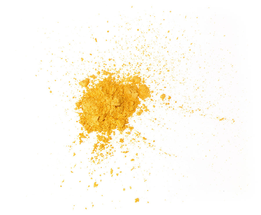 Gold eyeshadow powder isolated on white background Photograph by Ace_Jones