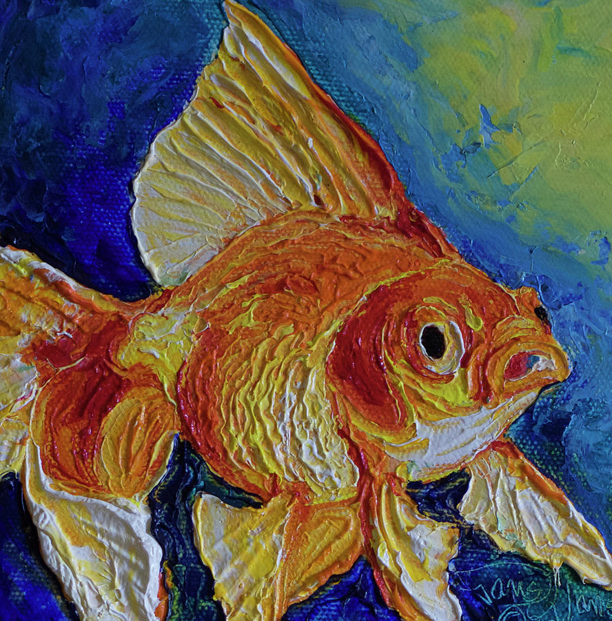 Gold Fish Painting by Paris Wyatt Llanso