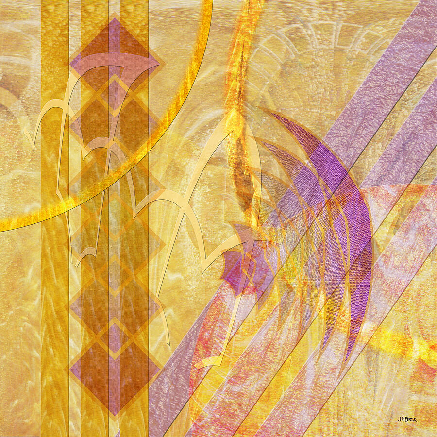 Gold Fusion - Square Version Digital Art by Studio B Prints