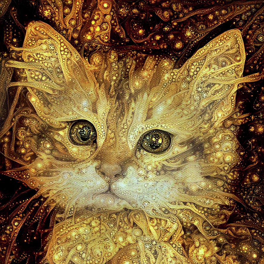 Gold Ginger Siberian Kitten Digital Art by Peggy Collins
