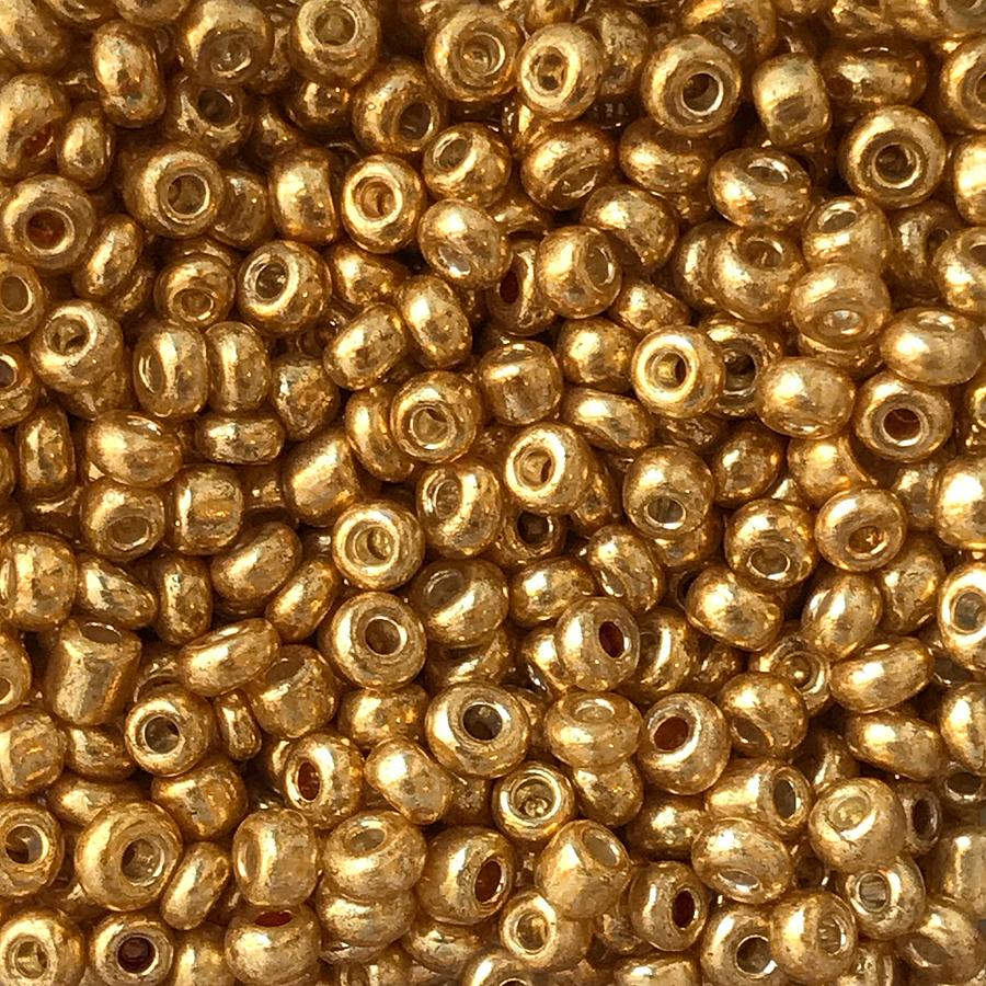 Gold Glass Seed Beads  Photograph by Marianna Mills