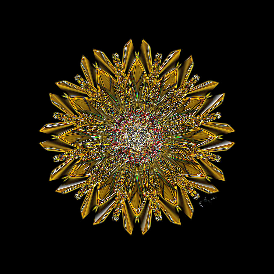 Gold Glass Star Digital Art by David Manlove