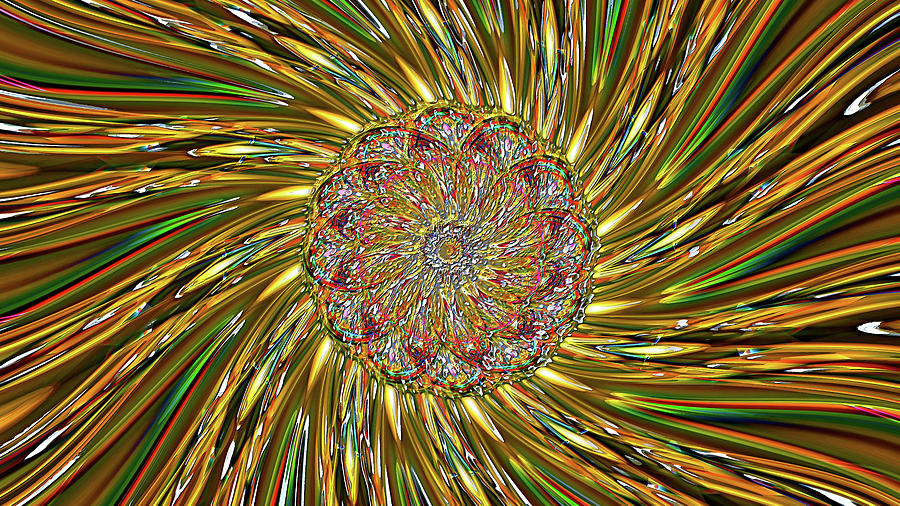 Gold Glass Twirl Digital Art by David Manlove