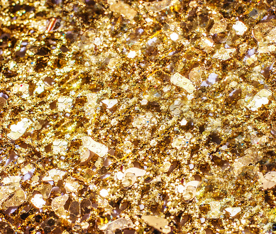 Abstract Photograph - Gold Glitter Background by Julien