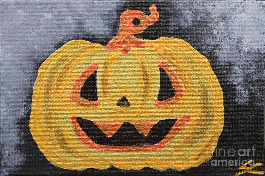 Gold Halloween 1 Painting by Stefania Caracciolo