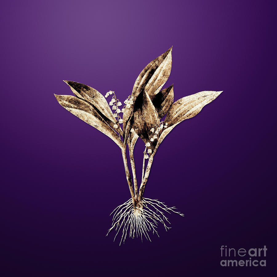 Gold Lily of the Valley on Royal Purple n.01370 Painting by Holy Rock ...