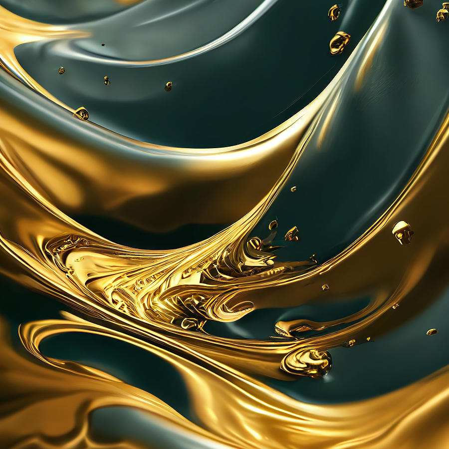 Gold Liquid Digital Art by Abstract Manx - Fine Art America