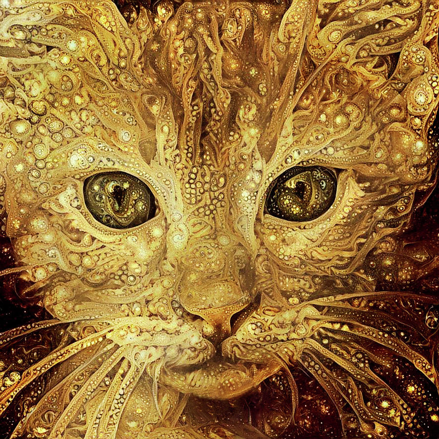 Gold Orange Tabby Kitten Digital Art by Peggy Collins
