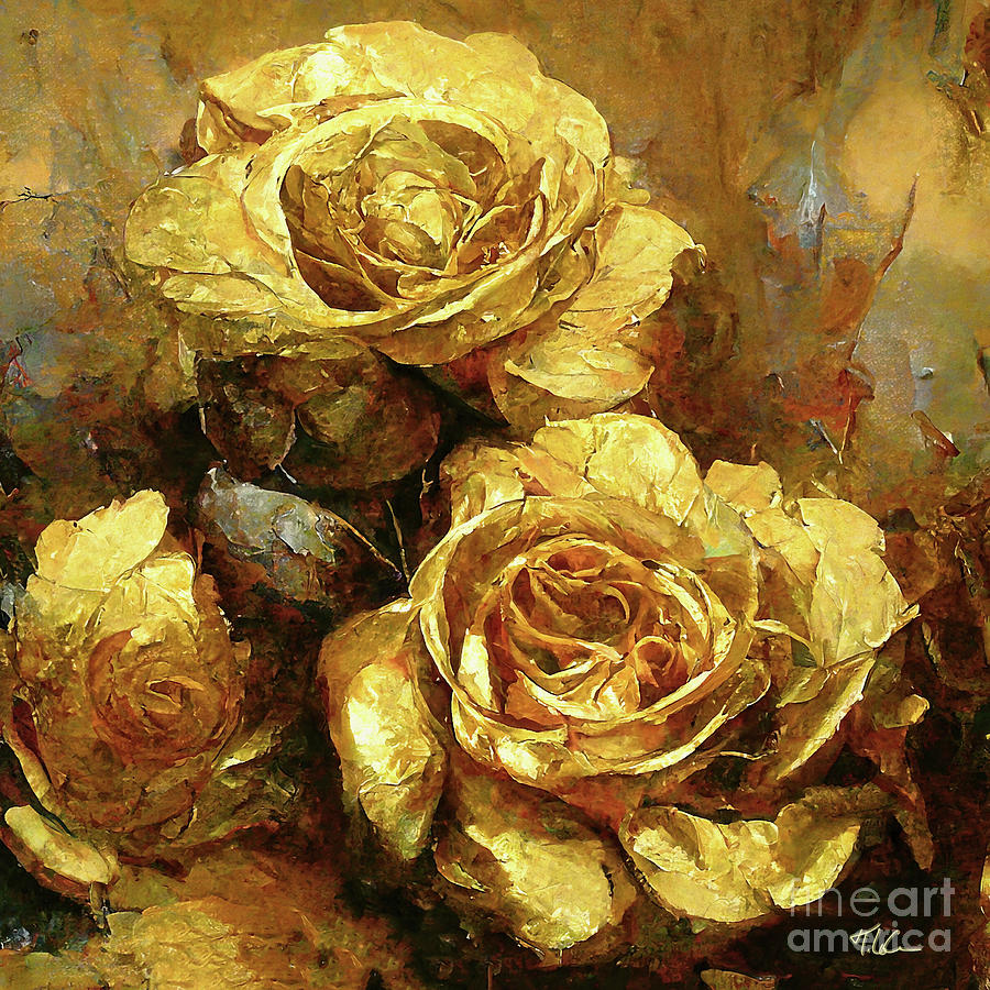 Gold Roses 2 Painting