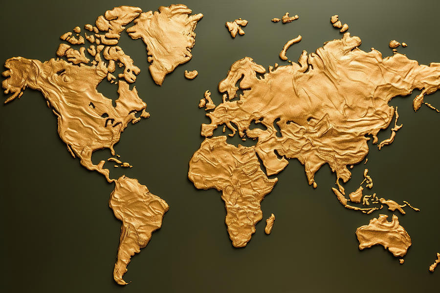 Gold Rush World Map Photograph by Athena Mckinzie