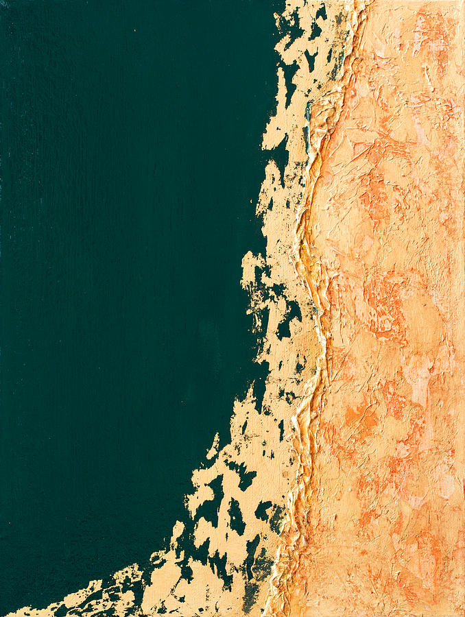 Abstract Mixed Media - Gold Sands Of Arrecife by Iryna Goodall