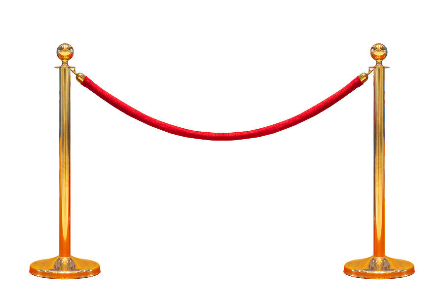 Gold stanchions on white background Photograph by Prasert Krainukul