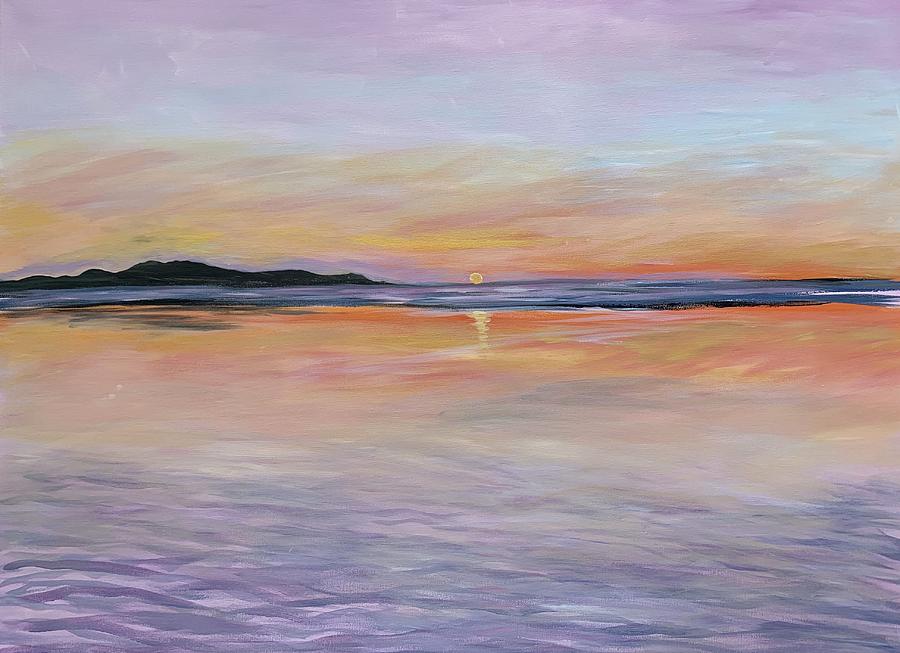Sunrise Painting - Gold Sunrise by Natalia Ciriaco