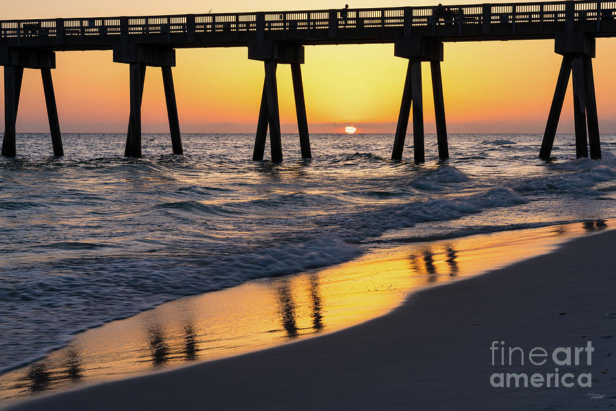 Gold Sunset Panama City Beach Florida Photograph by Jennifer White