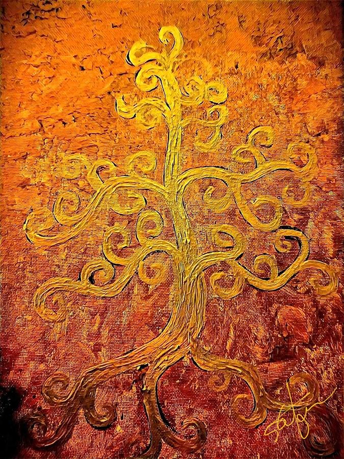 Gold Tree Painting by Stefan Duncan
