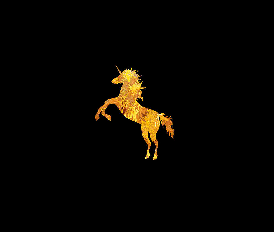 Gold Unicorn Digital Art by Sambel Pedes