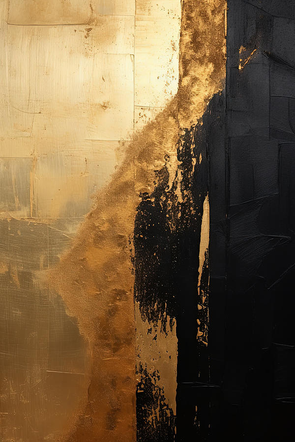 Gold Whispers in the Darkness Painting by Lourry Legarde