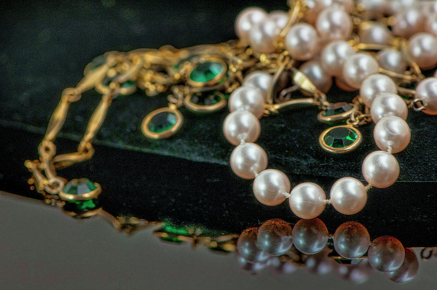 Gold with emeralds and pearls Photograph by Cordia Murphy