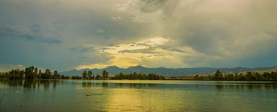 Golden Afternoon Boulder Colorado Panorama Photograph