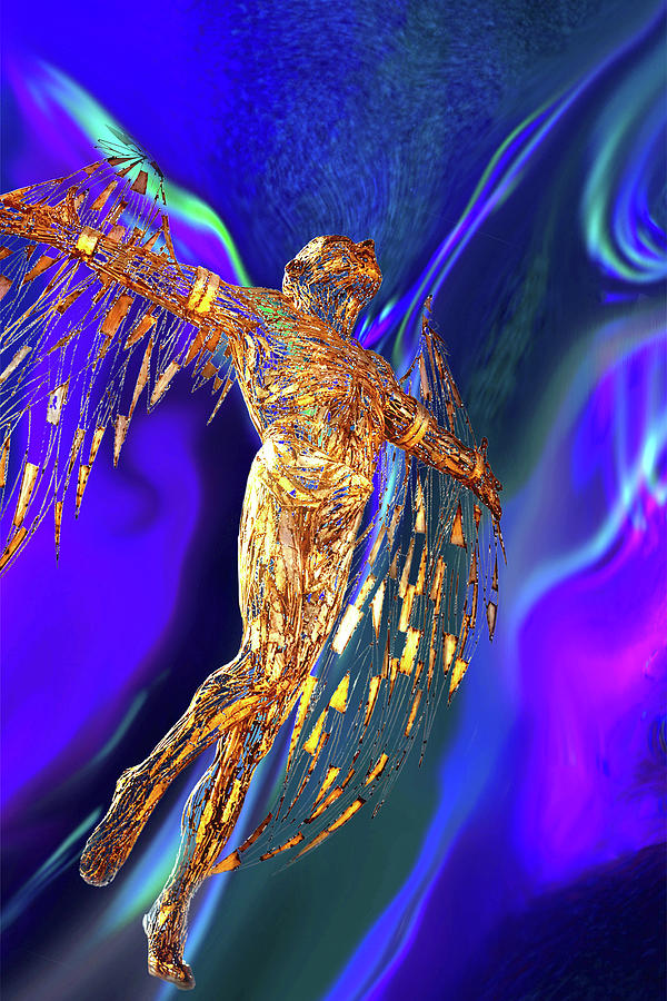 Golden Angel Digital Art by Lisa Yount