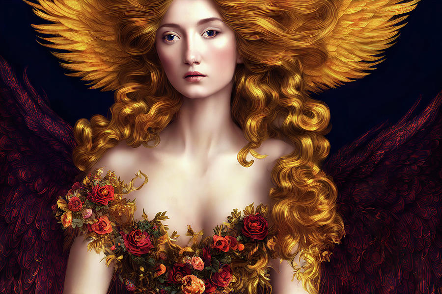 Golden Angel Digital Art by Peggy Collins