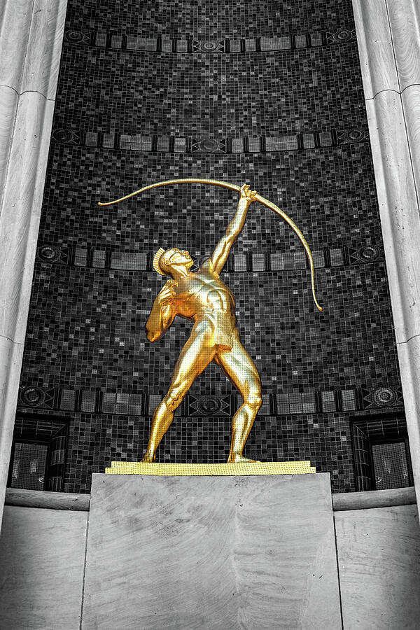 Golden Archer - A Striking Pose - Selective Color Photograph
