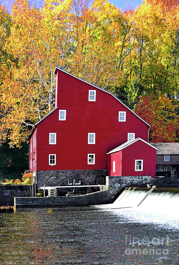 Golden Autumn at the Clinton  Red Mill  Photograph by Regina Geoghan
