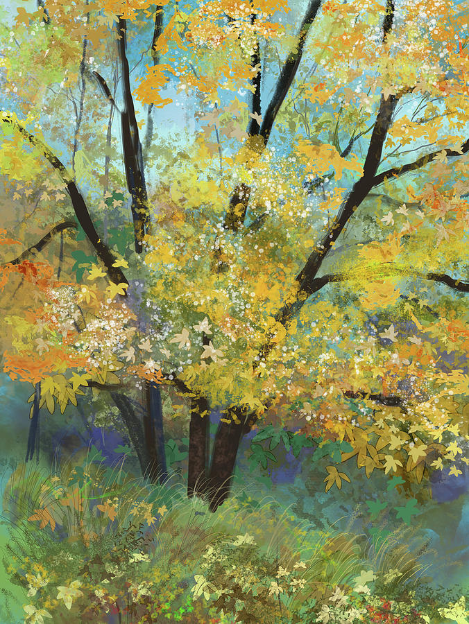 Golden Autumn Digital Art by Elaine Pawski