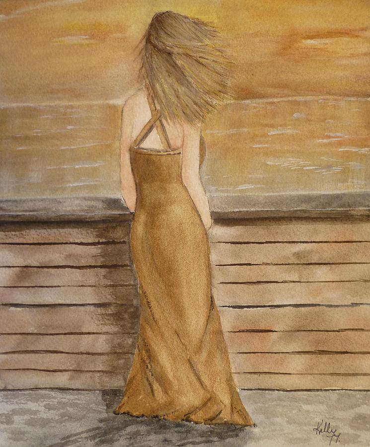 Golden Breeze Painting by Kelly Mills