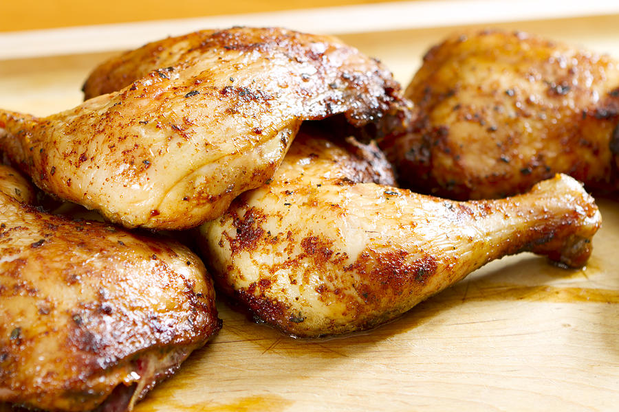 Golden brown barbecued chicken wings Photograph by Boblin
