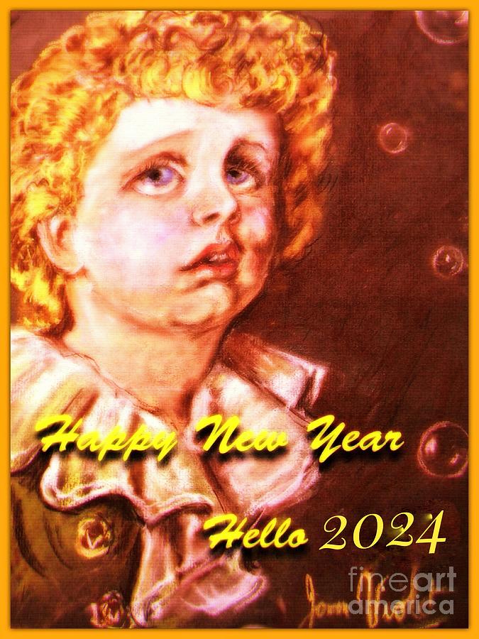 Golden Bubbles  New Year Greeting 2 Photograph by Joan-Violet Stretch