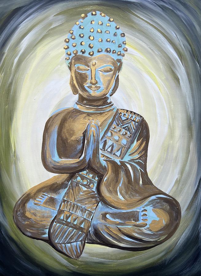 Buddha Painting - Golden Buddha by Natalia Ciriaco