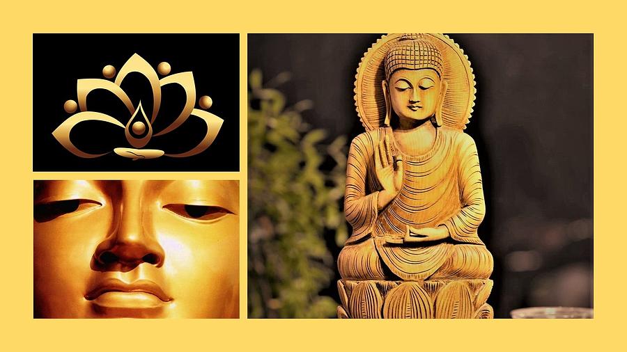 Buddha Photograph - Golden Buddhas by Nancy Ayanna Wyatt