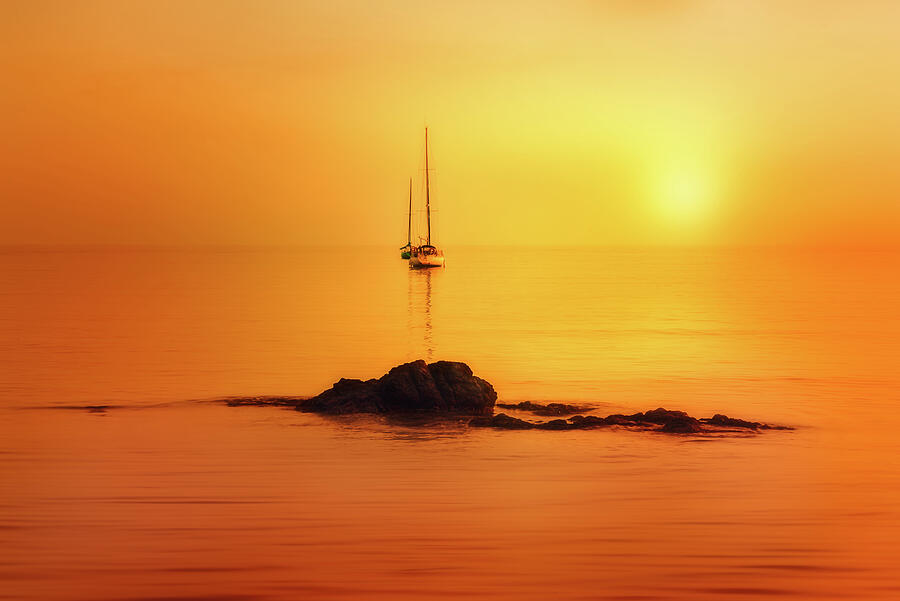 Golden Calm on the Open Sea Photograph by John Wright Golden Calm on the Open Sea Photograph by John Wright