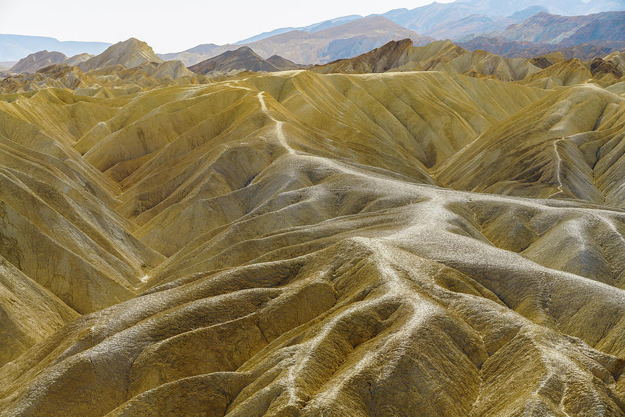 Golden Canyon aerial view, Death Valley Photograph by Hanna Tor